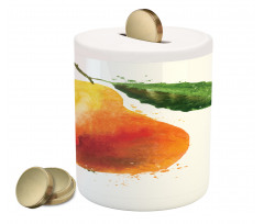 Watercolor Single Fruit Art Piggy Bank