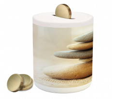 Calm Theme Stack Stone Pebble Piggy Bank