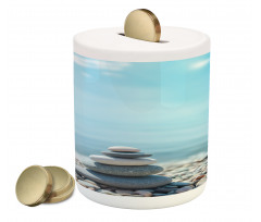 Pebbles by the Sea Beach Theme Piggy Bank