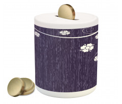 Violet Beauty Floral Piggy Bank