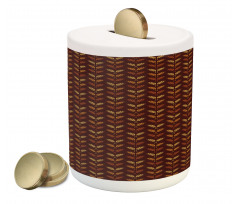 Wheat Illustration Brown Piggy Bank