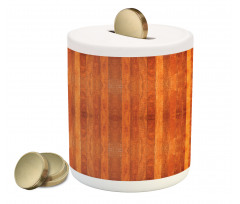 Vertical Stripes in Brown Piggy Bank