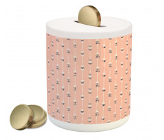 Motifs on Pastel Backdrop Piggy Bank