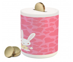 Couple Bunnies in Romance Piggy Bank