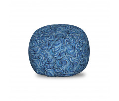Soyut Pelüş Oyuncak Çuvalı Mavi Girdap Desenli