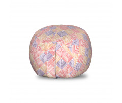 Geometrik Pelüş Oyuncak Çuvalı Pastel Tonlarında Çizgili Kareler Deseni