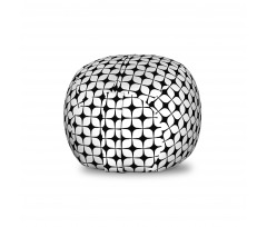 Geometrik Pelüş Oyuncak Çuvalı Siyah Beyaz Monokrom Kareler Desenli