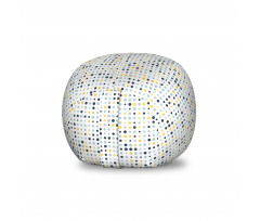 Geometrik Pelüş Oyuncak Çuvalı Beyaz Fon Üzerinde Mavi ve Sarı Benekler