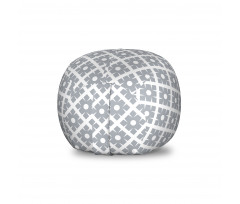 Geometrik Pelüş Oyuncak Çuvalı Diyagonal Kareler Beyaz Şeritler Desenli