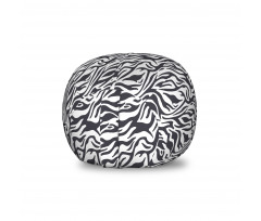 Hayvan Pelüş Oyuncak Çuvalı Siyah ve Beyaz Çizgili Zebra Derisi Desenli