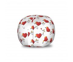 Romantik Pelüş Oyuncak Çuvalı Ok Saplanmış Kalp Figürü Aşk Temalı Desen