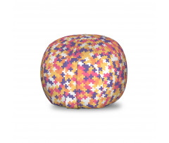 Geometrik Pelüş Oyuncak Çuvalı Rengarenk Mozaik Desenli