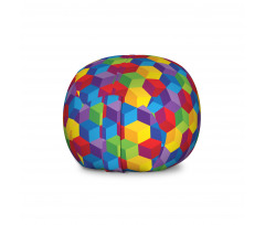 Geometrik Pelüş Oyuncak Çuvalı Rengarenk ve Eğlenceli Simetrik Küpler