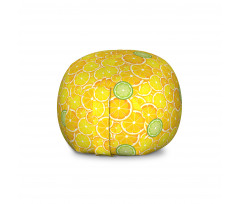 Limon Pelüş Oyuncak Çuvalı Dilimlenmiş Meyve Deseni