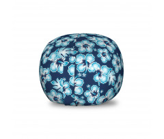Tropikal Pelüş Oyuncak Çuvalı Mavi Dekoratif Çiçekli