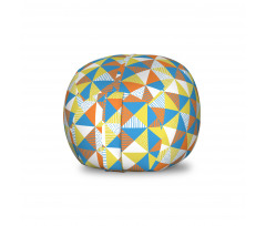 Geometrik Pelüş Oyuncak Çuvalı Rengarenk Üçgenlerden Kareler Desenli