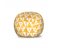 Geometrik Pelüş Oyuncak Çuvalı Kirli Fon Üzerinde Sarı Beyaz Üçgenler