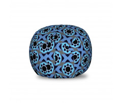 Otantik Pelüş Oyuncak Çuvalı Geometrik Mandalalar Desenli Mavi Siyah