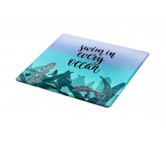 Swim in Every Ocean on Ombre Cutting Board