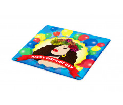 Pop Art Girl and Balloons Cutting Board