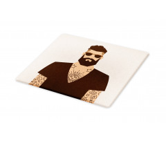 Tattooed Hipster Cartoon Cutting Board