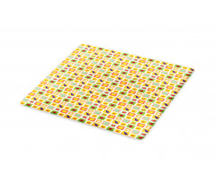 Foods in Vivid Squares Cutting Board