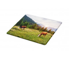 Cows Grazing in Meadow Cutting Board