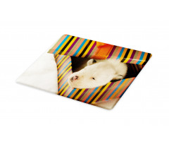 Newborn Dog in Gift Box Photo Cutting Board