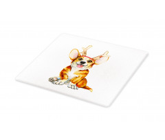 Corgi Dog with Deer Antlers Cutting Board