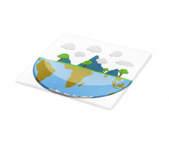 Mountains on Half Earth Cutting Board