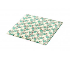 Hatched Flowers Polka Dots Cutting Board