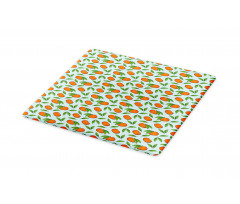 Mandarin Fruit and Leaves Cutting Board