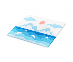 Seascape Art Dolphins Cutting Board