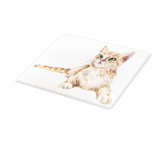 Hand Drawn Ginger Kitten Cutting Board