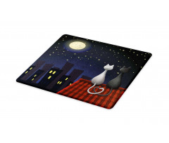 Cats on the Roof Valentines Cutting Board