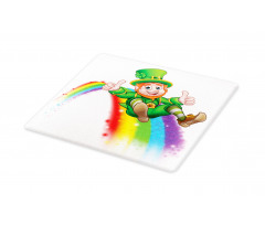 Leprechaun Slides on Rainbow Cutting Board