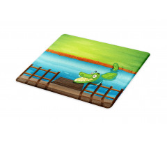 Cartoon Style River Scene Cutting Board