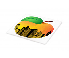 City Skyline in a Peach Cutting Board