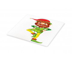 Little Man Standing on Foot Cutting Board