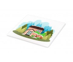 2 Dwarfs House in Winter Time Cutting Board