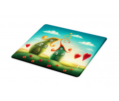 Heart Shaped Trees Red Cutting Board