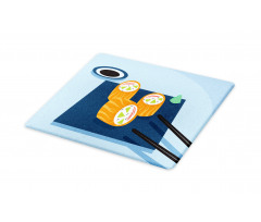 Colorful Doodle Sushi Plate Cutting Board