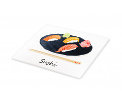 Sushi Text and Japan Plate Cutting Board