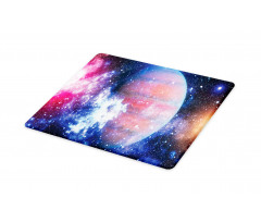 Vivid Nebula and Planet Art Cutting Board