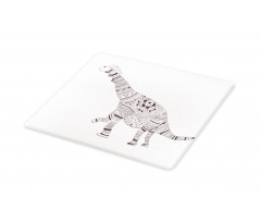 Monochrome Zentangle Dinosaur Cutting Board