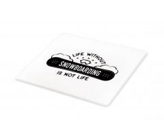 Snowboarding Calligraphy Cutting Board