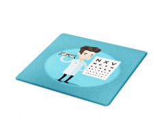 Doctor Holding Eyeglasses Cutting Board