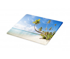 Tropical Beach and Palm Leaves Cutting Board