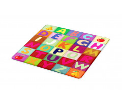 ABC and Fruits Squares Cutting Board