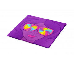 Girl with Rainbow Sunglasses Cutting Board